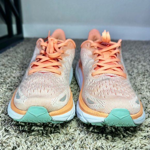 Hoka Clifton 8 Orange Running Shoes Sneakers 1119394 CSPY Womens Size 9B - Picture 5 of 10